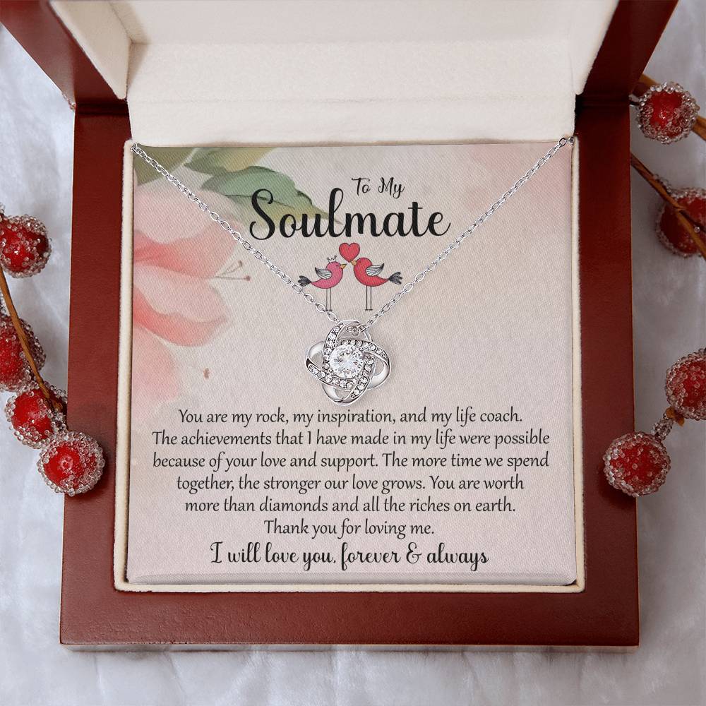 To My Soulmate | I Will Love You Forever & Always | Love Knot Necklace