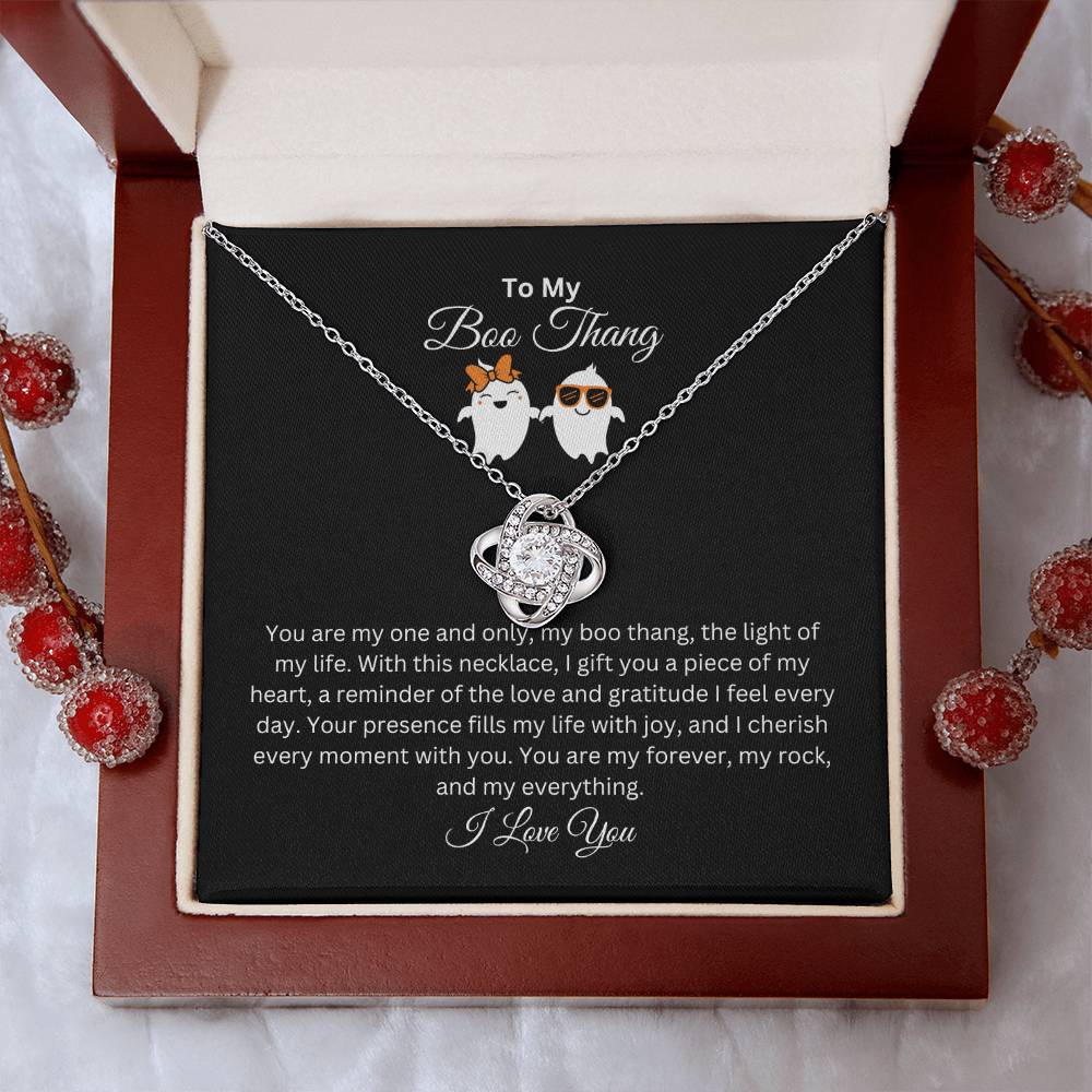 To My Boo Thang | I Love You | Love Knot Necklace