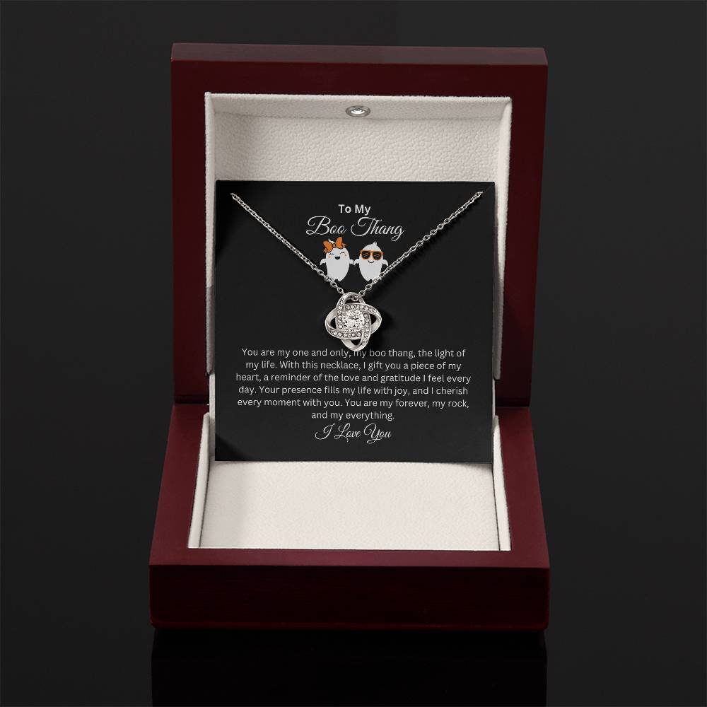 To My Boo Thang | I Love You | Love Knot Necklace