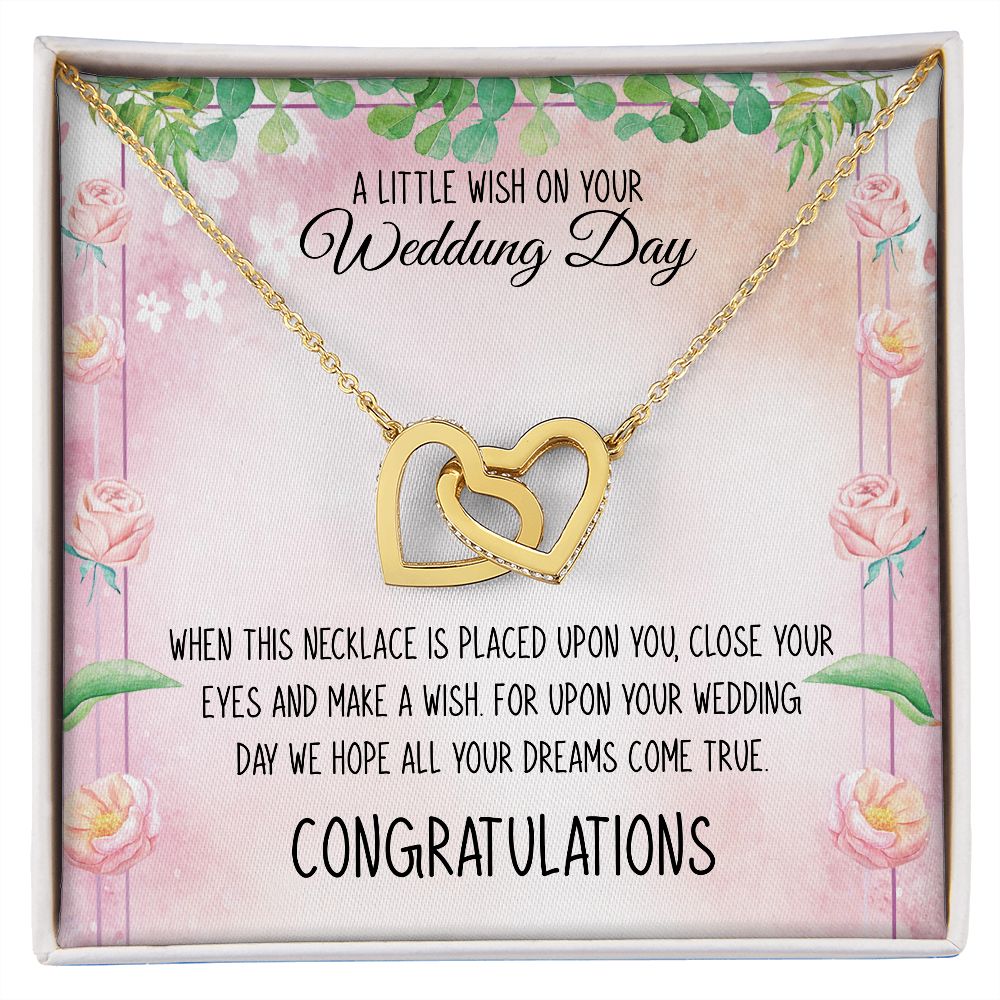 A Little Wish On Your Wedding Day | Congratulations | Interlocking Hearts Necklace