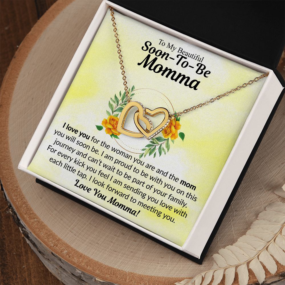 To My Beautiful Soon-To-Be Momma | I Love You | The Interlocking Hearts Necklace