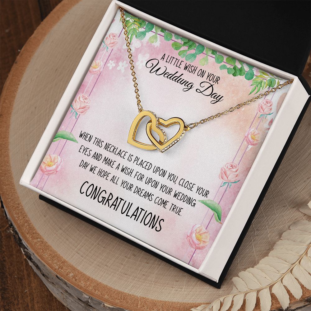 A Little Wish On Your Wedding Day | Congratulations | Interlocking Hearts Necklace