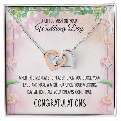 A Little Wish On Your Wedding Day | Congratulations | Interlocking Hearts Necklace