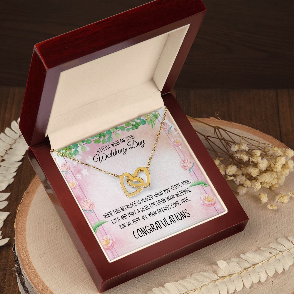 A Little Wish On Your Wedding Day | Congratulations | Interlocking Hearts Necklace