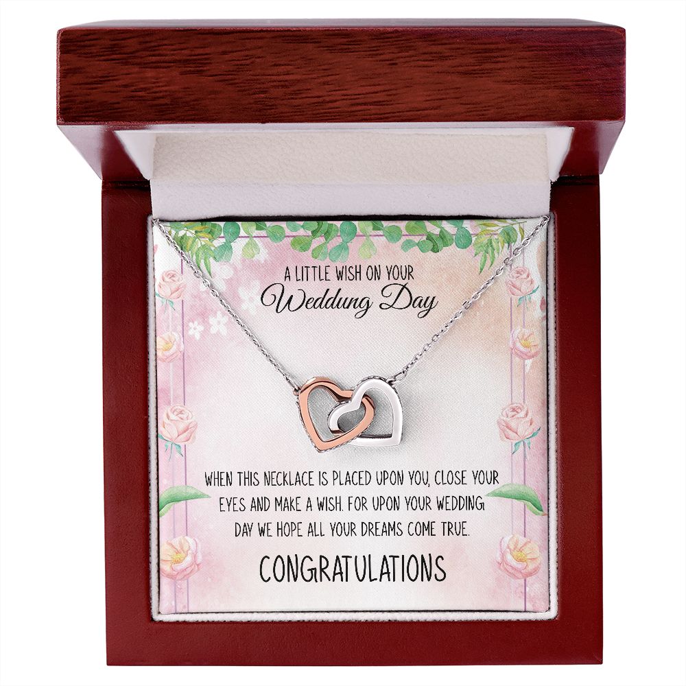 A Little Wish On Your Wedding Day | Congratulations | Interlocking Hearts Necklace