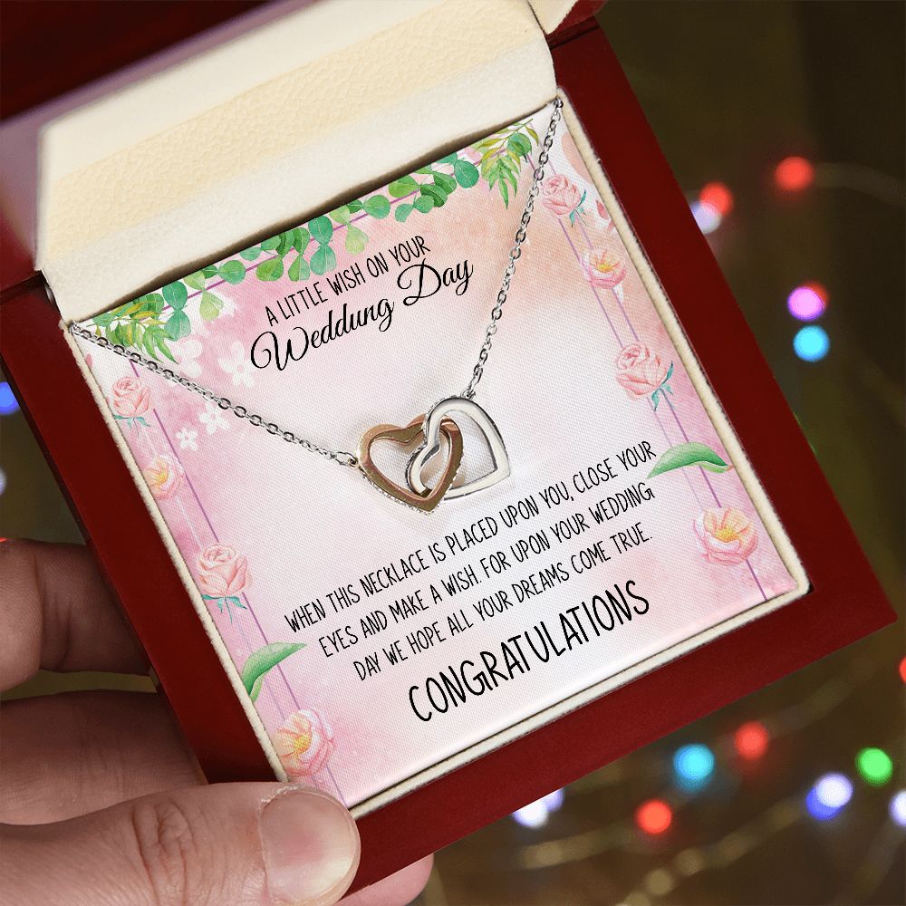 A Little Wish On Your Wedding Day | Congratulations | Interlocking Hearts Necklace