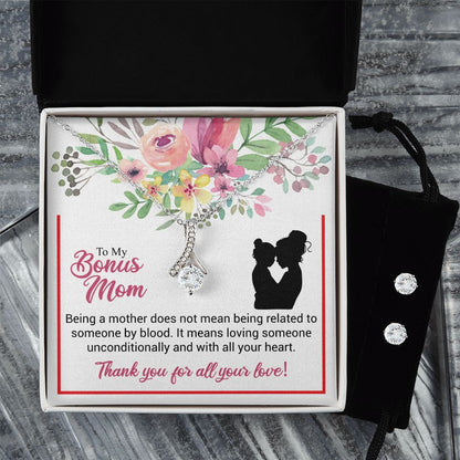 To My Bonus Mom | Thank You For All Your Love | The Alluring Beauty Necklace and Earring Set