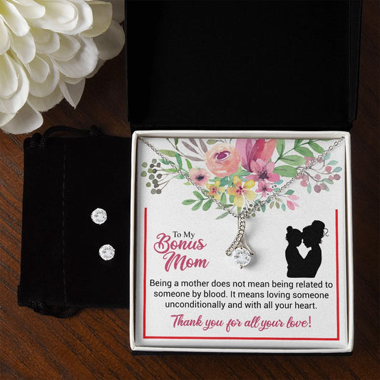 To My Bonus Mom | Thank You For All Your Love | The Alluring Beauty Necklace and Earring Set