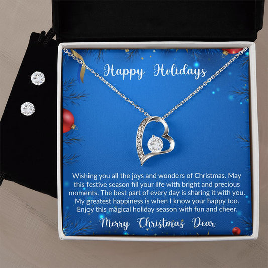 Happy Holidays | Merry Christmas Dear | The Forever Love Necklace and Earring Set