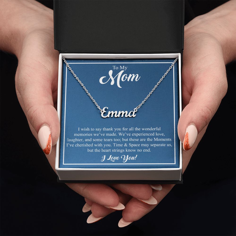 To My Mom | I Wish To Say Thank You | Personalized Name Necklace