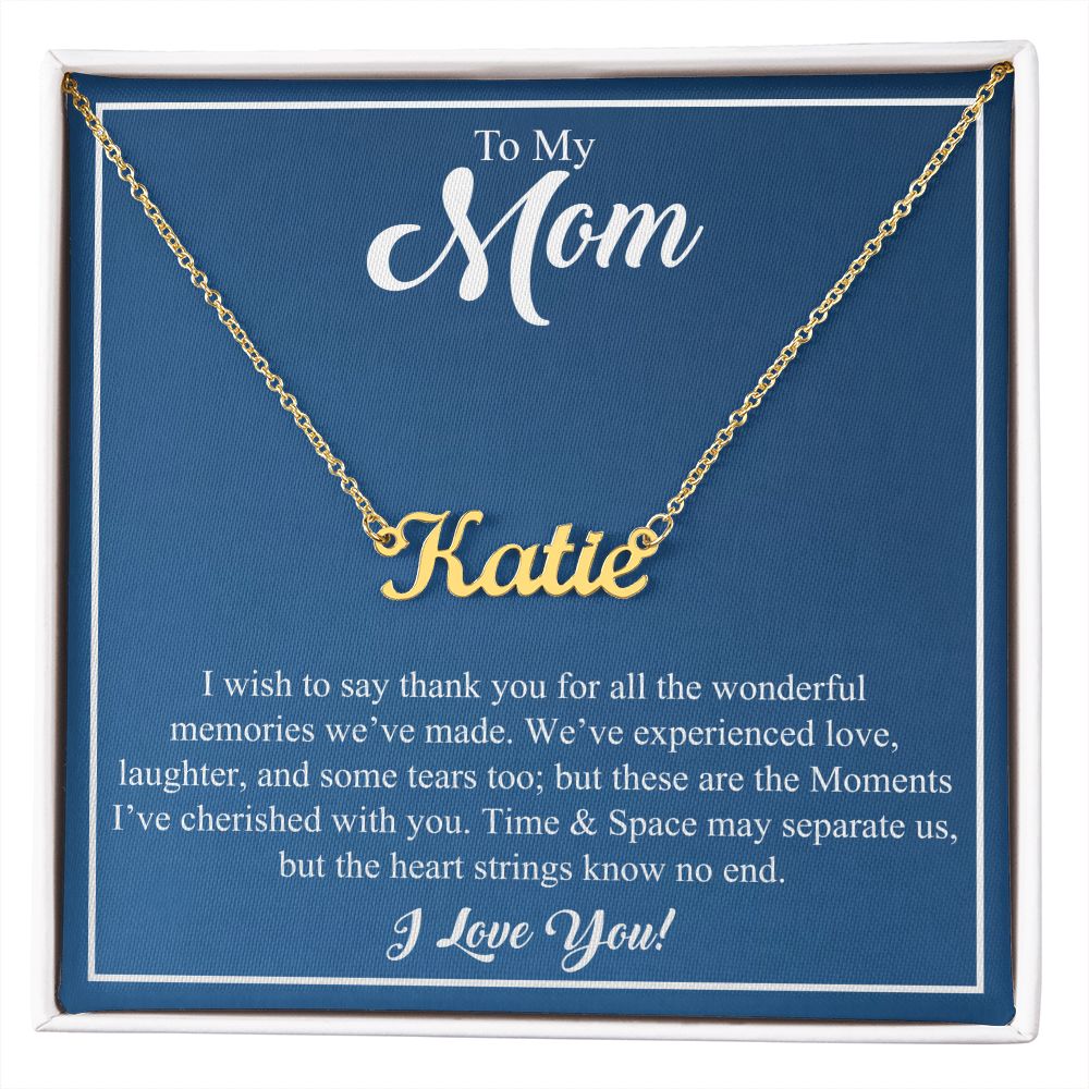 To My Mom | I Wish To Say Thank You | Personalized Name Necklace