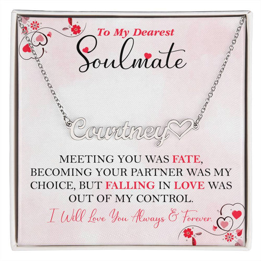 To My Dearest Soulmate | Personalized Heart Name Necklace