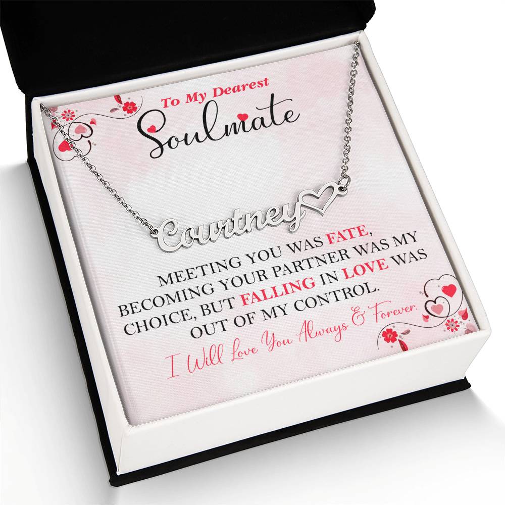 To My Dearest Soulmate | Personalized Heart Name Necklace