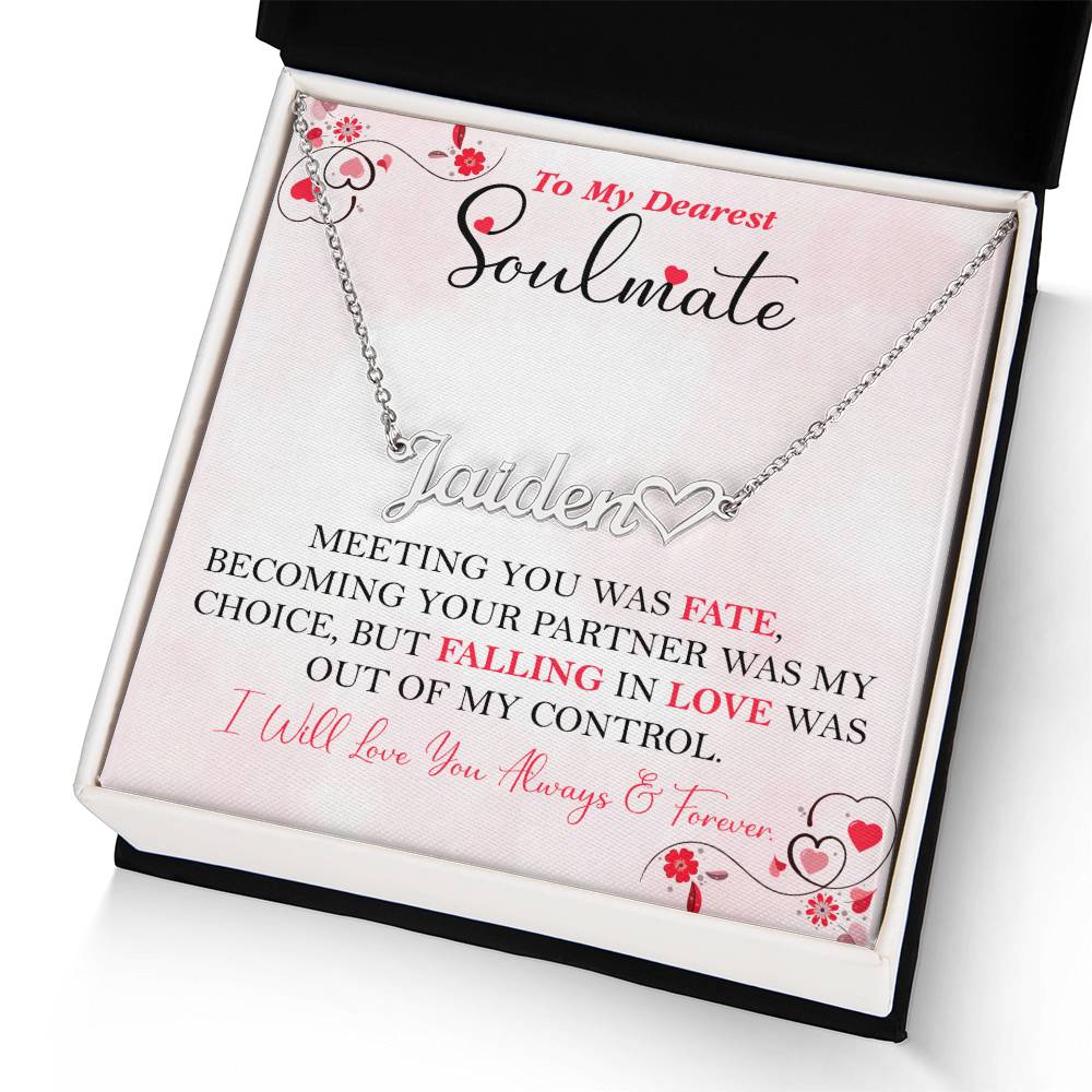 To My Dearest Soulmate | Personalized Heart Name Necklace