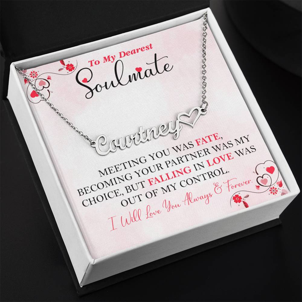 To My Dearest Soulmate | Personalized Heart Name Necklace