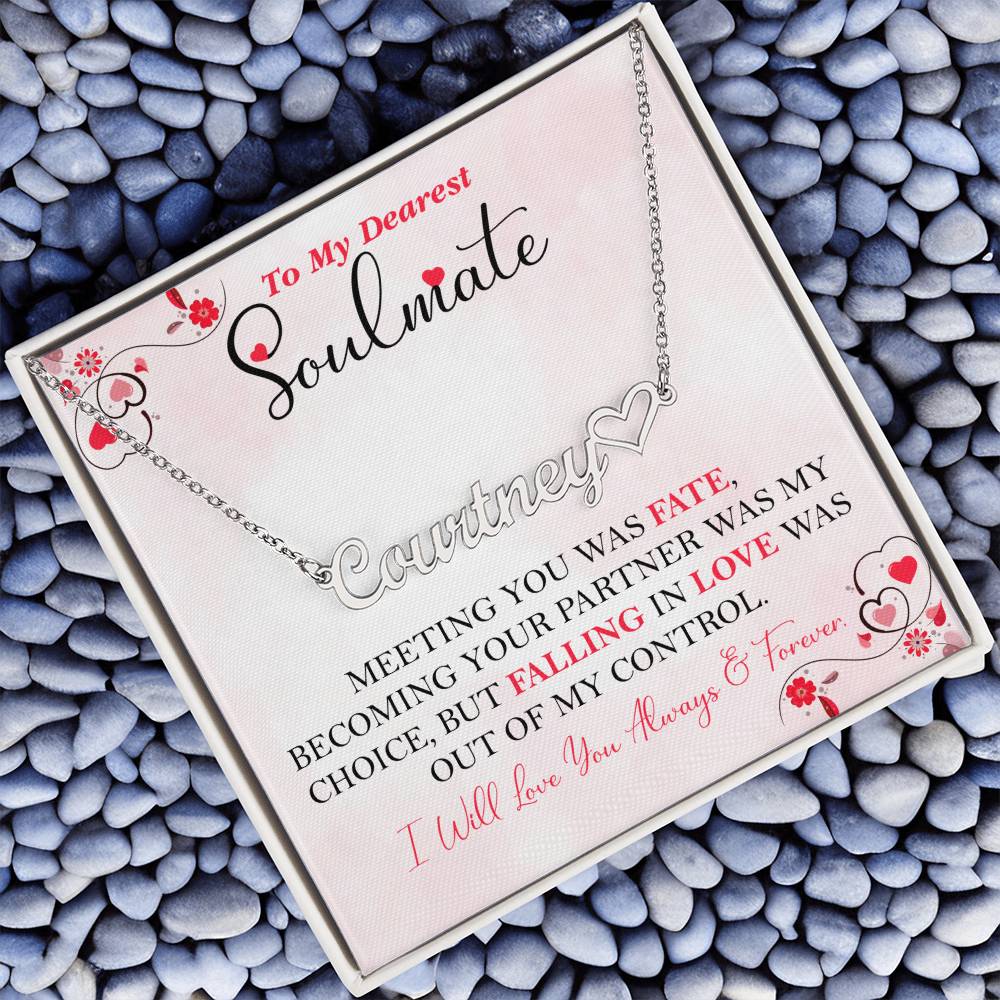 To My Dearest Soulmate | Personalized Heart Name Necklace