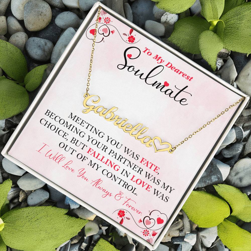 To My Dearest Soulmate | Personalized Heart Name Necklace