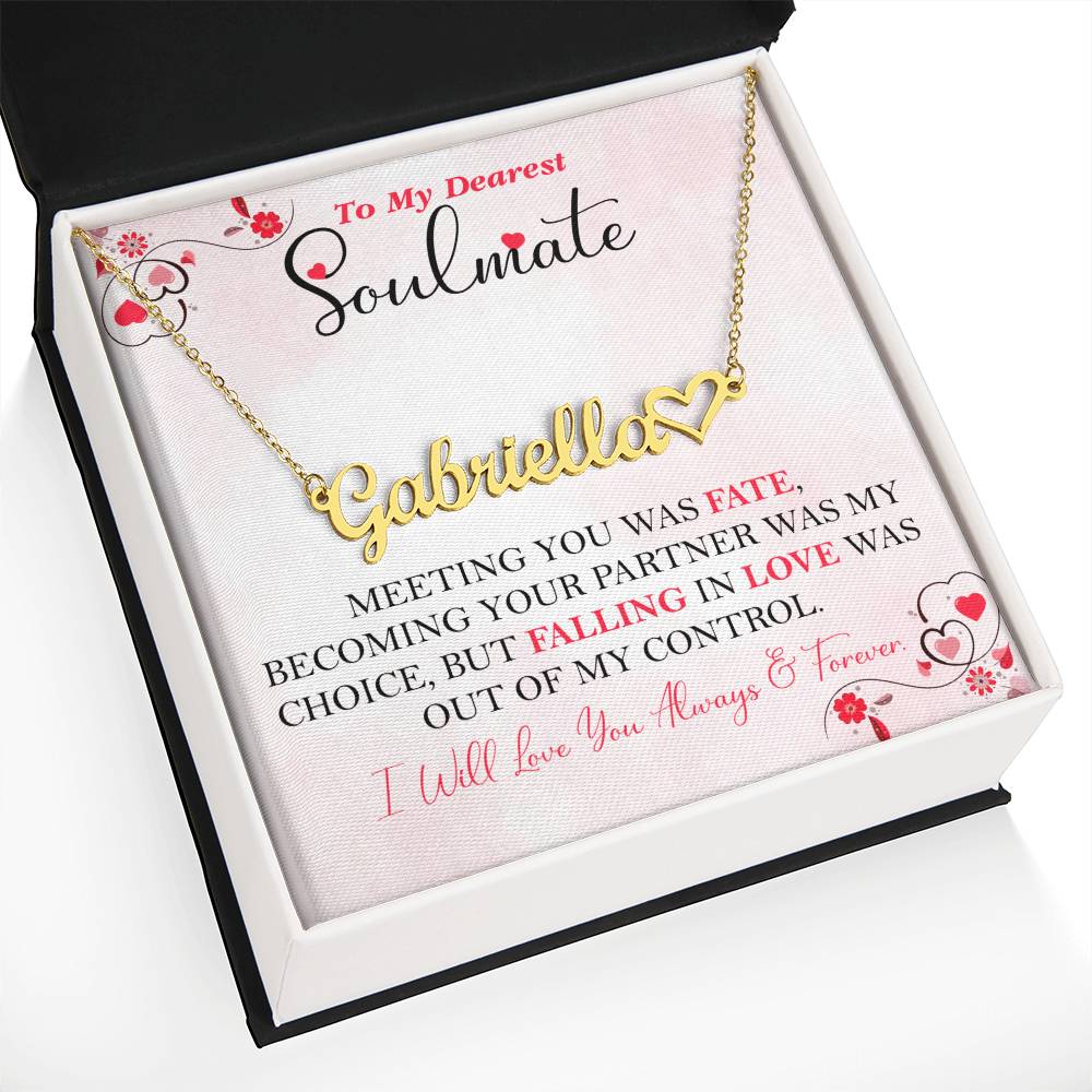 To My Dearest Soulmate | Personalized Heart Name Necklace