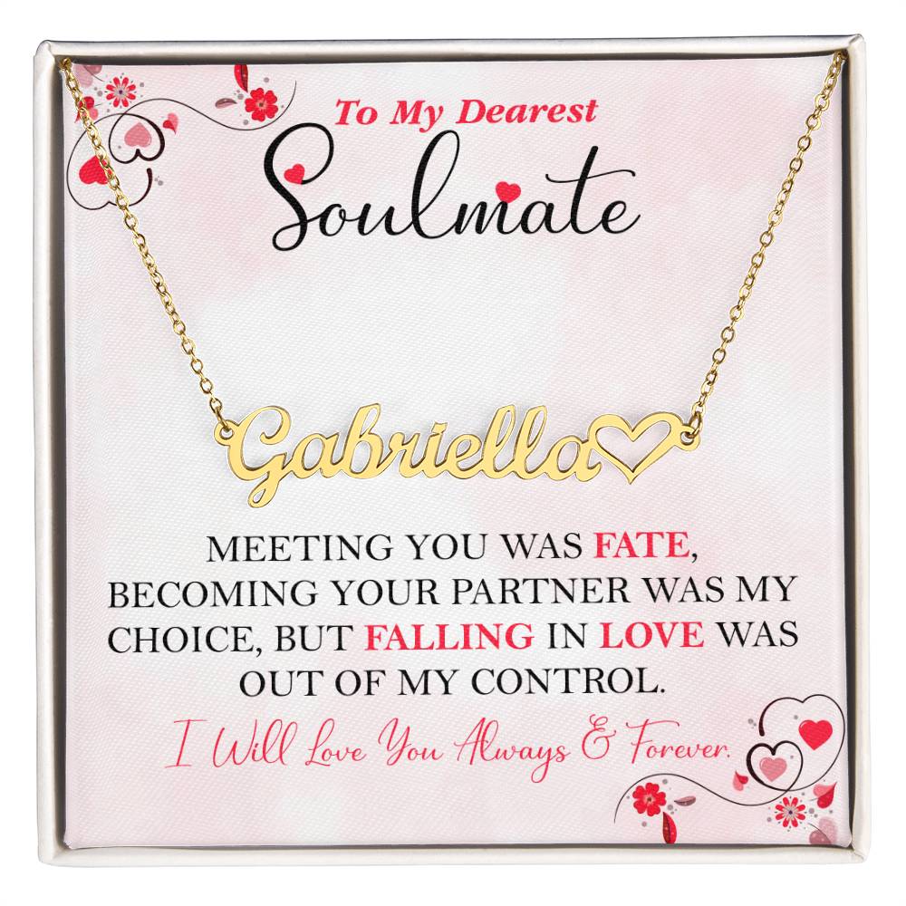 To My Dearest Soulmate | Personalized Heart Name Necklace