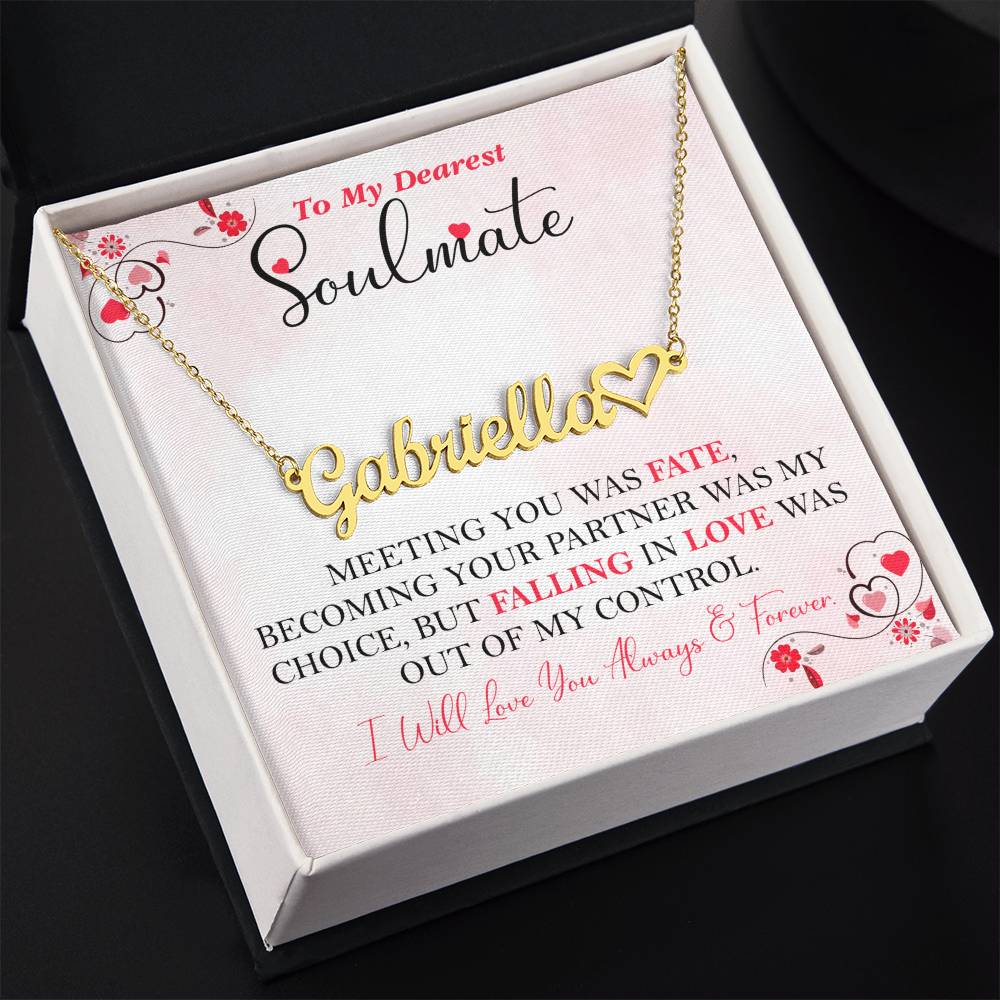 To My Dearest Soulmate | Personalized Heart Name Necklace