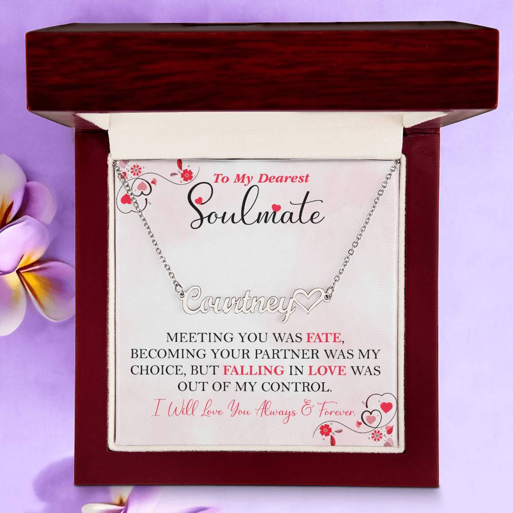 To My Dearest Soulmate | Personalized Heart Name Necklace