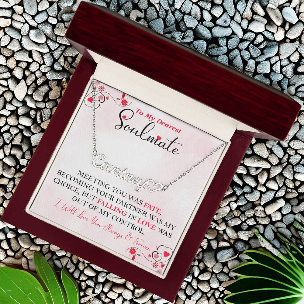 To My Dearest Soulmate | Personalized Heart Name Necklace