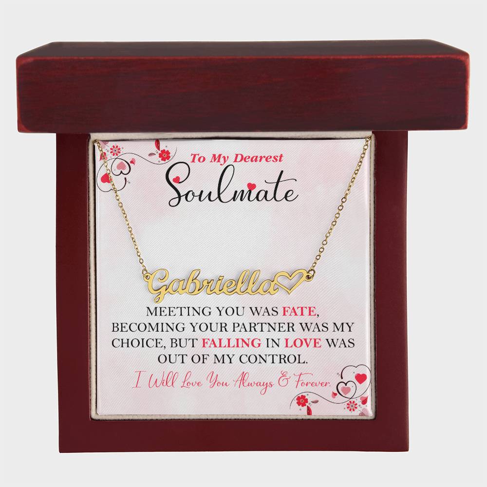 To My Dearest Soulmate | Personalized Heart Name Necklace