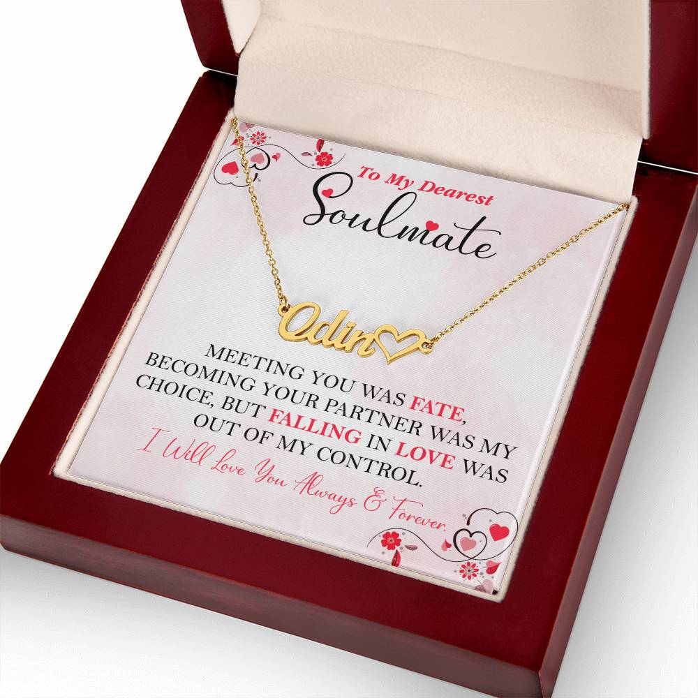 To My Dearest Soulmate | Personalized Heart Name Necklace