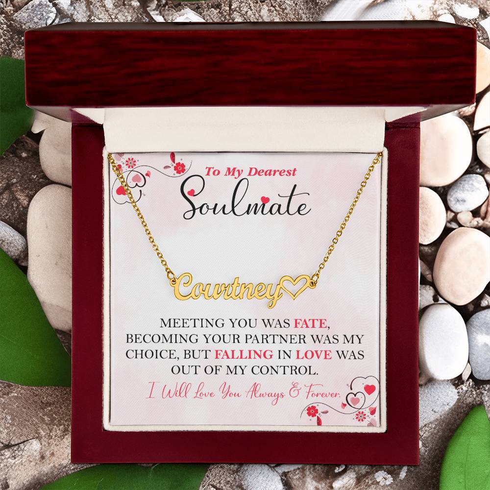 To My Dearest Soulmate | Personalized Heart Name Necklace