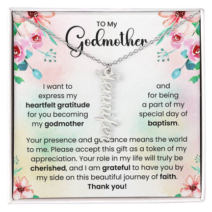 To My Godmother | Personalized Vertical Name Necklace