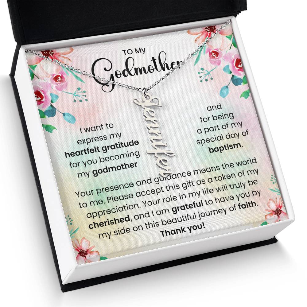 To My Godmother | Personalized Vertical Name Necklace