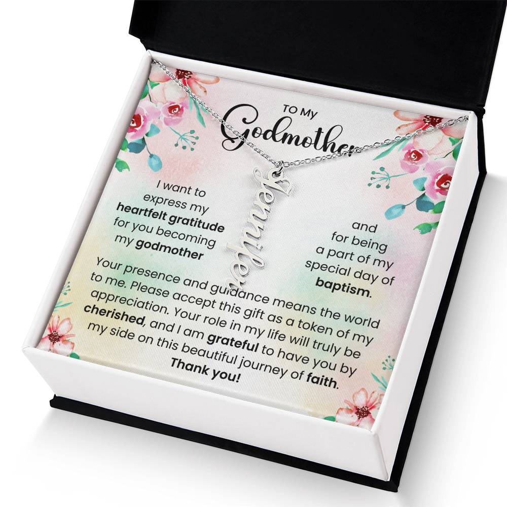 To My Godmother | Personalized Vertical Name Necklace