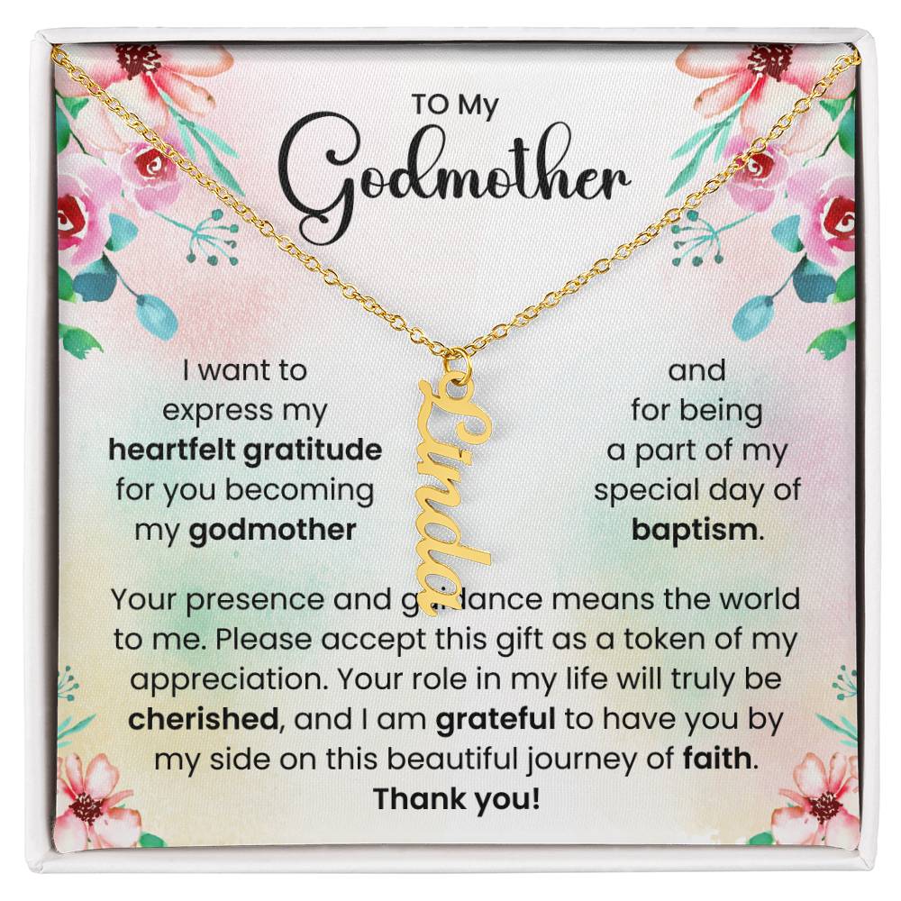 To My Godmother | Personalized Vertical Name Necklace