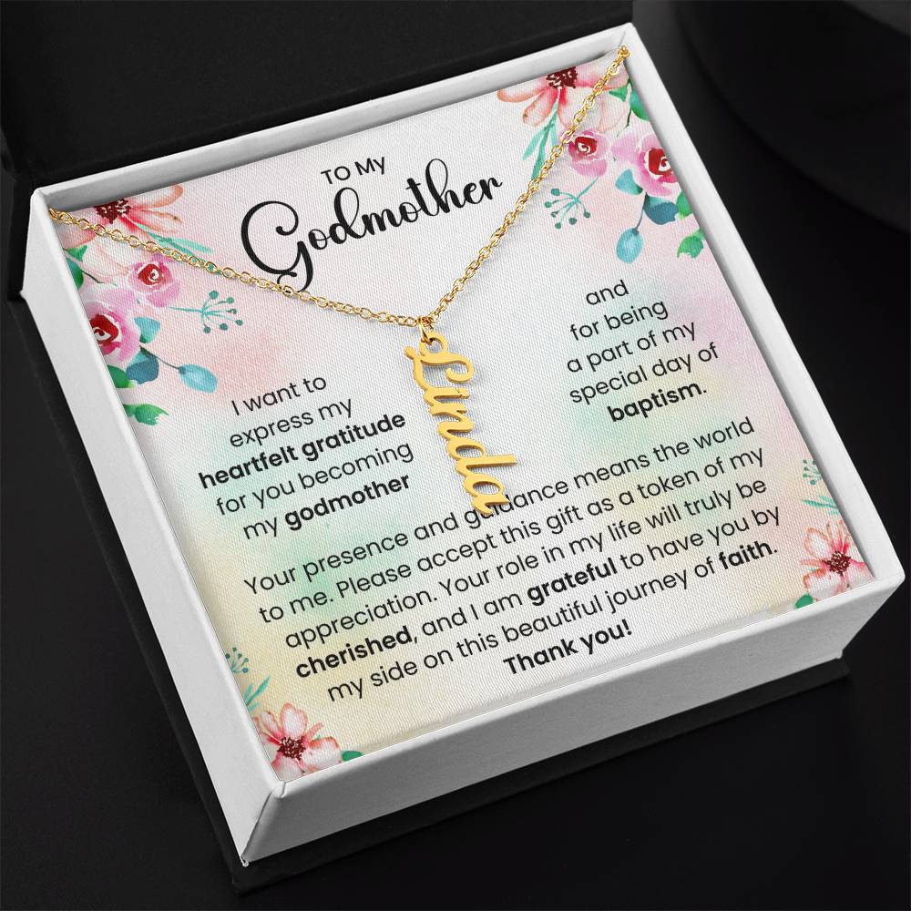 To My Godmother | Personalized Vertical Name Necklace