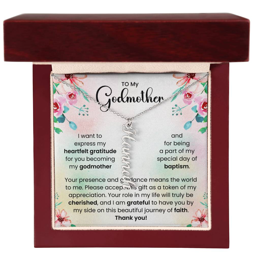 To My Godmother | Personalized Vertical Name Necklace