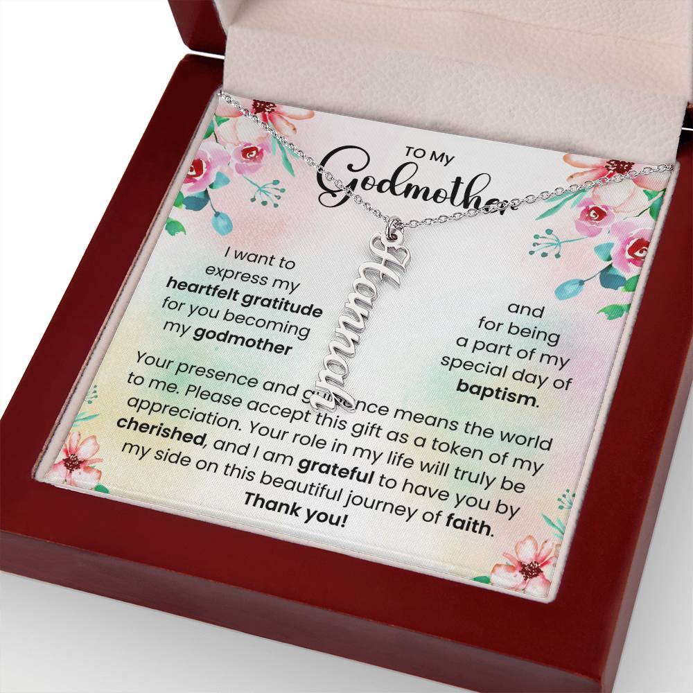 To My Godmother | Personalized Vertical Name Necklace