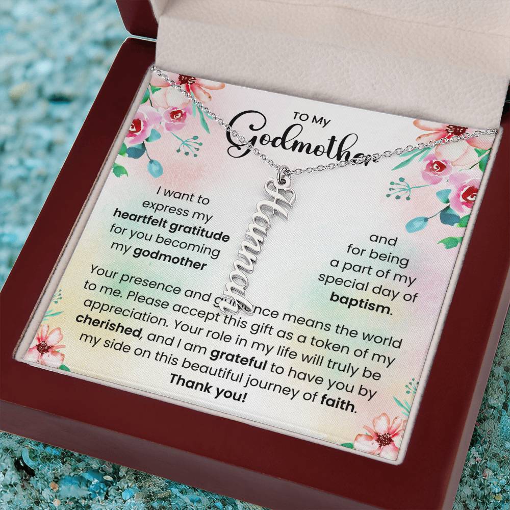 To My Godmother | Personalized Vertical Name Necklace