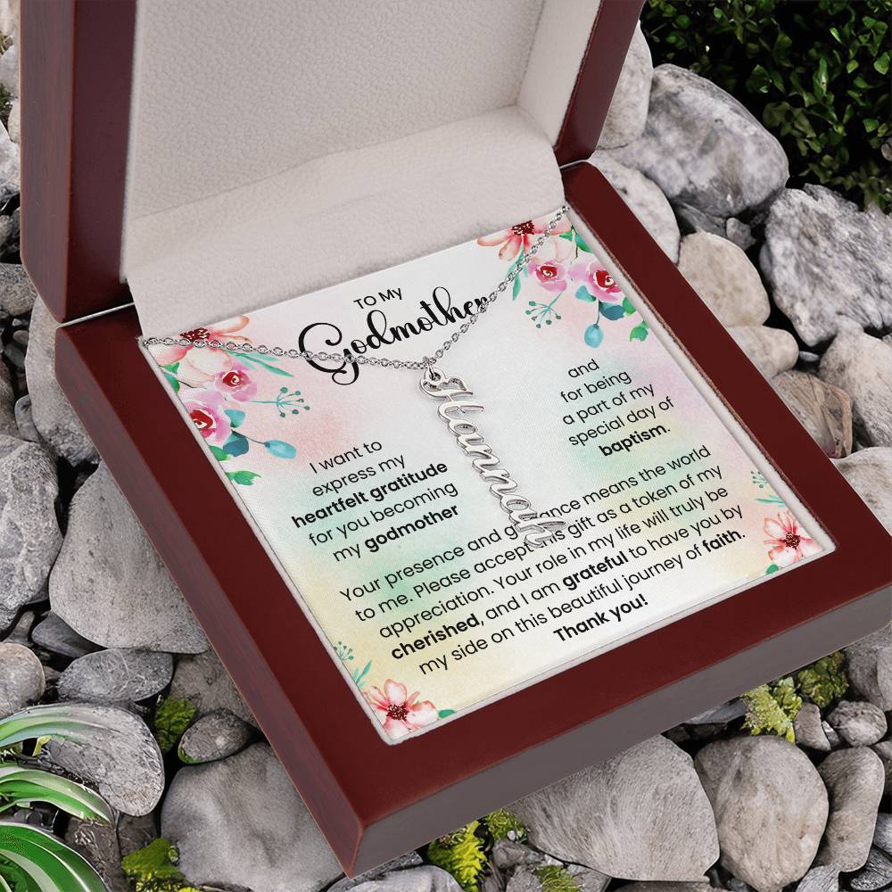 To My Godmother | Personalized Vertical Name Necklace