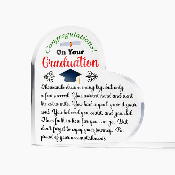 Graduation | Congratulations | Heart Shaped Plaque