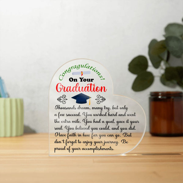 Graduation | Congratulations | Heart Shaped Plaque