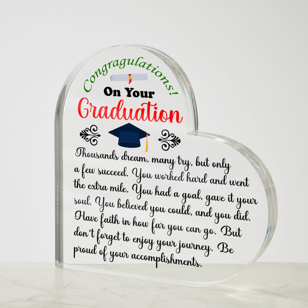 Graduation | Congratulations | Heart Shaped Plaque