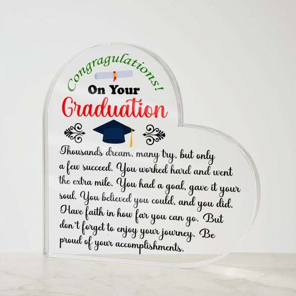 Graduation | Congratulations | Heart Shaped Plaque