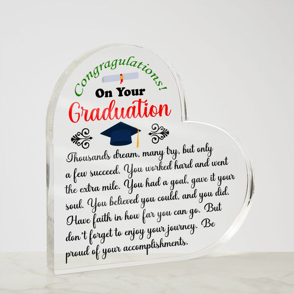 Graduation | Congratulations | Heart Shaped Plaque