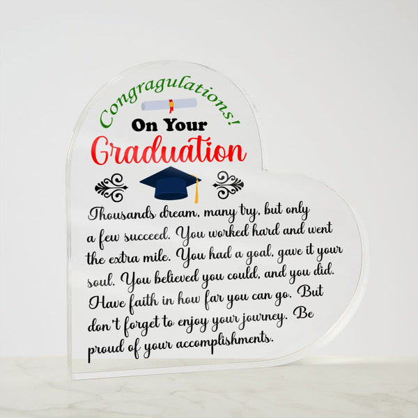 Graduation | Congratulations | Heart Shaped Plaque