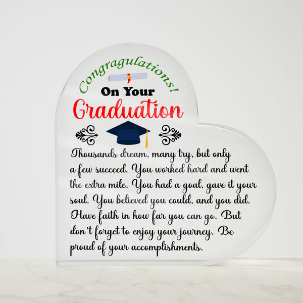 Graduation | Congratulations | Heart Shaped Plaque