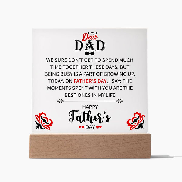 Dear Dad | Happy Father's Day | Square Acrylic Plaque