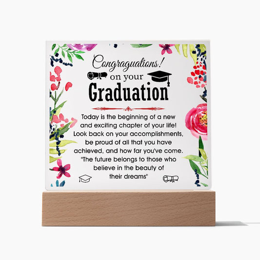 Congratulations | On Your Graduation | Square Plaque