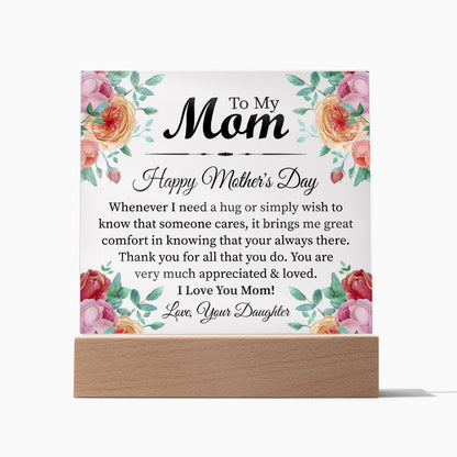 To My Mom | Happy Mother's Day | Square Plaque