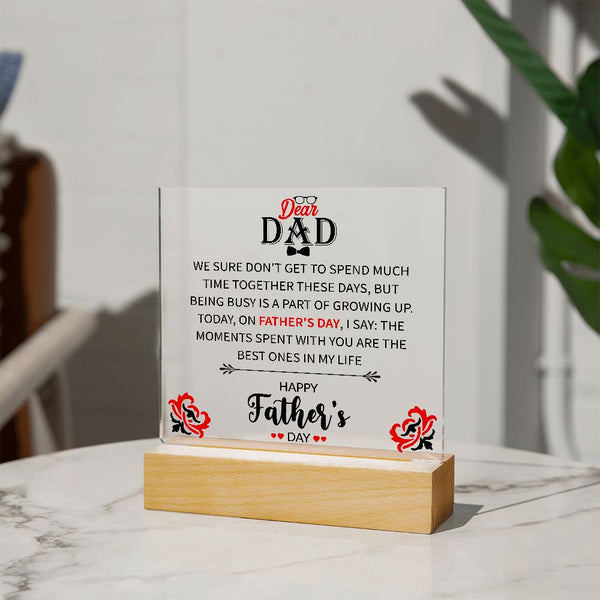 Dear Dad | Happy Father's Day | Square Acrylic Plaque