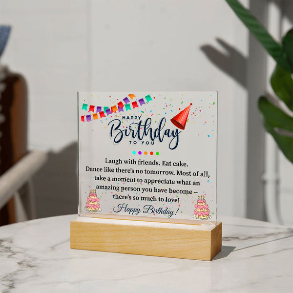 Happy Birthday To You | Square Acrylic Plaque